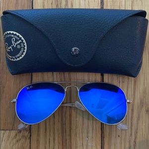 Gold & Blue Ray Ban Aviator Sunglasses